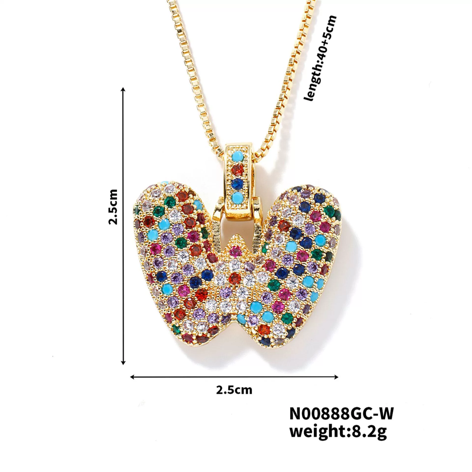 Pendant Clavicle Chain Copper Inlaid Zircon Hip Hop Style With Letter Pattern Electroplated - Image 28