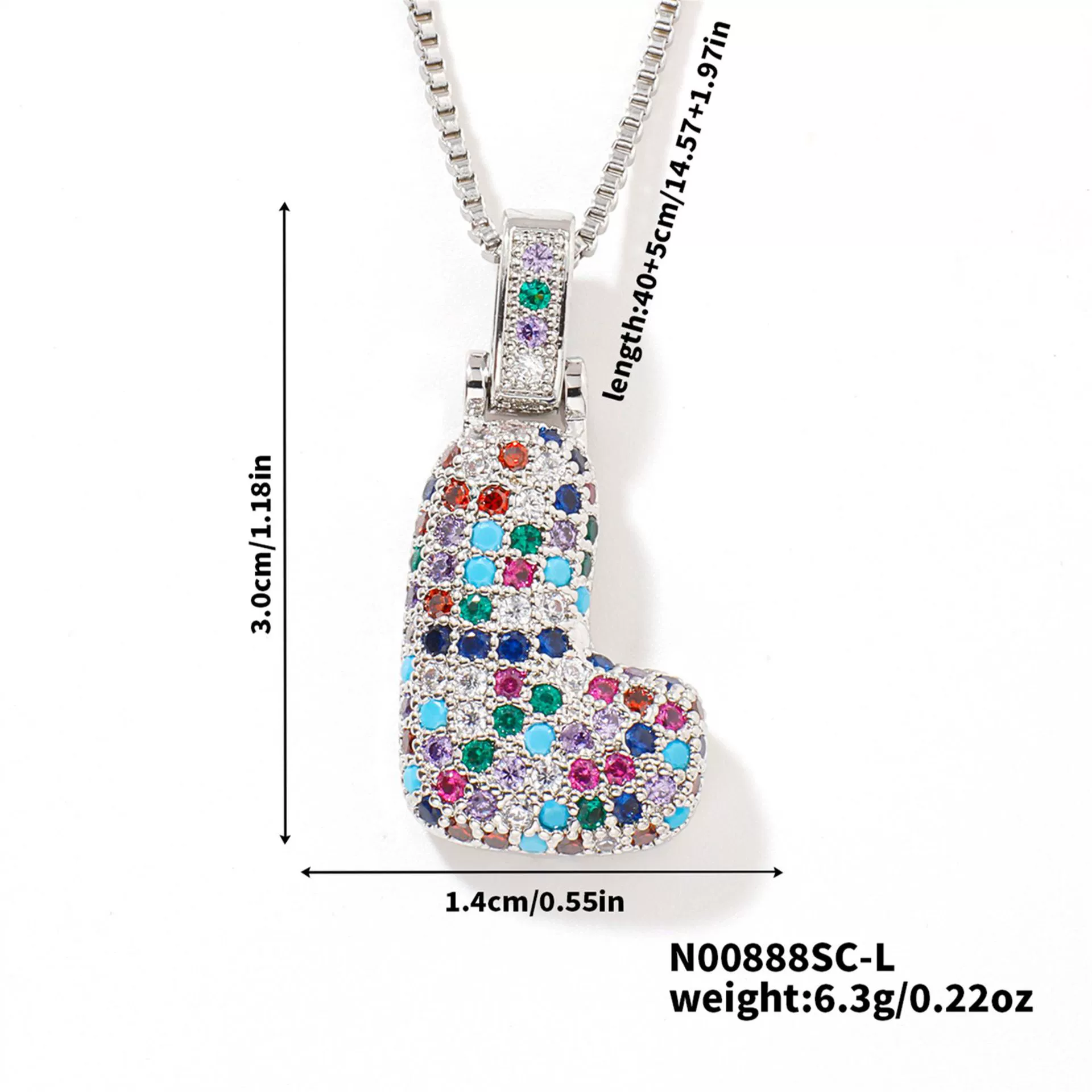 Pendant Clavicle Chain Copper Inlaid Zircon Hip Hop Style With Letter Pattern Electroplated - Image 43