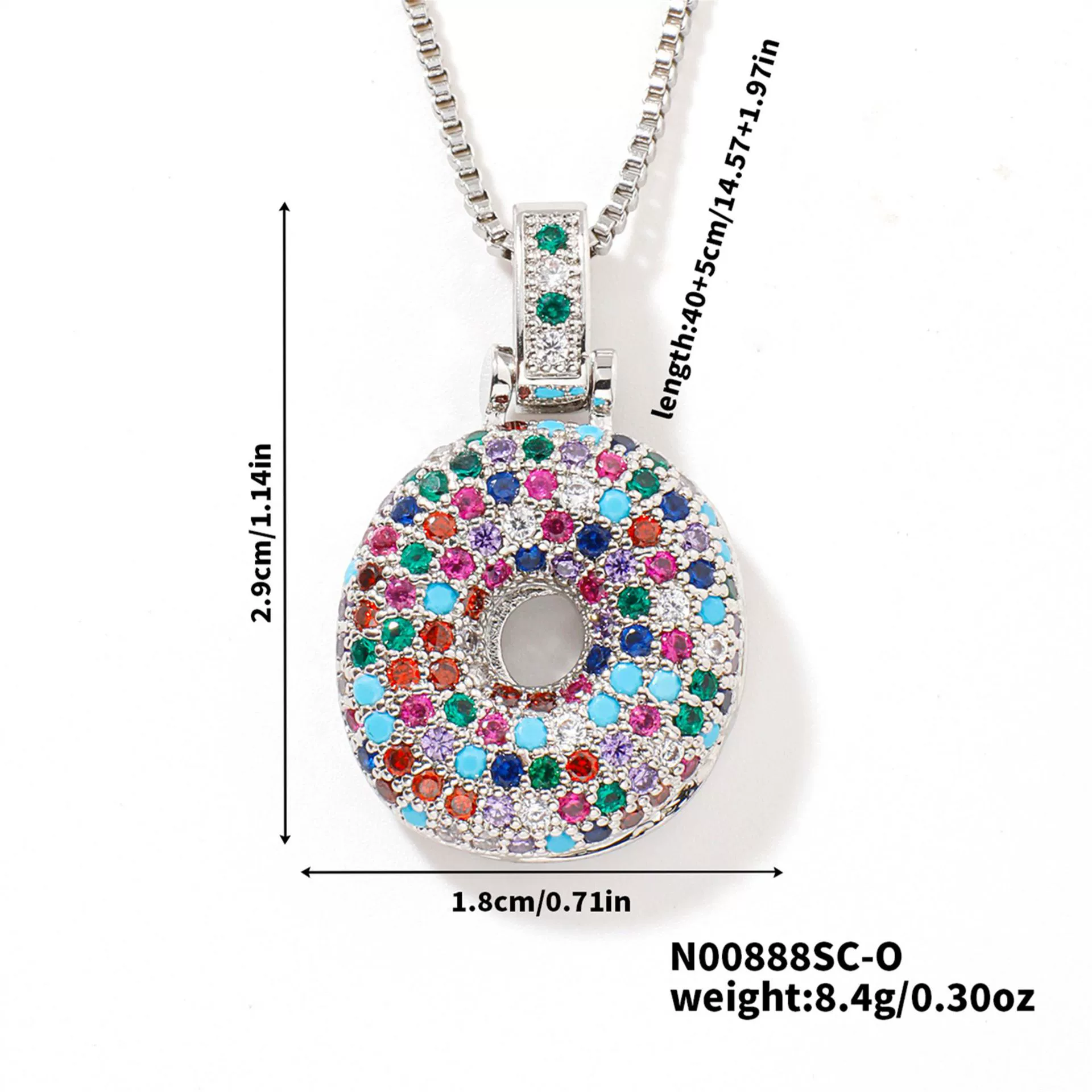 Pendant Clavicle Chain Copper Inlaid Zircon Hip Hop Style With Letter Pattern Electroplated - Image 46