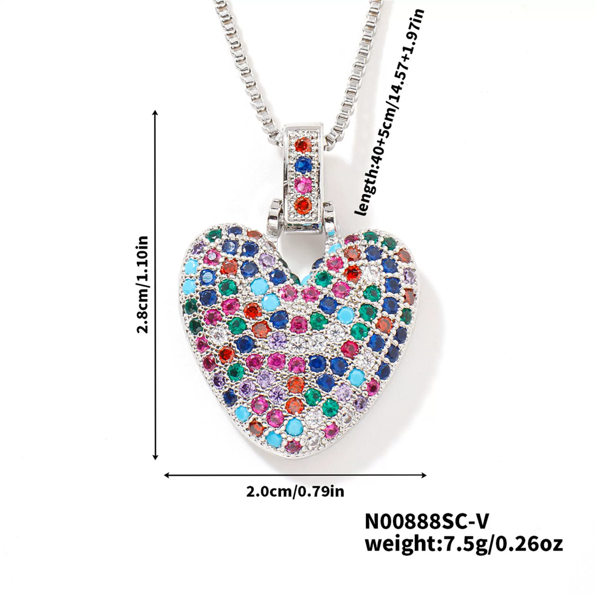 Pendant Clavicle Chain Copper Inlaid Zircon Hip Hop Style With Letter Pattern Electroplated - Image 53