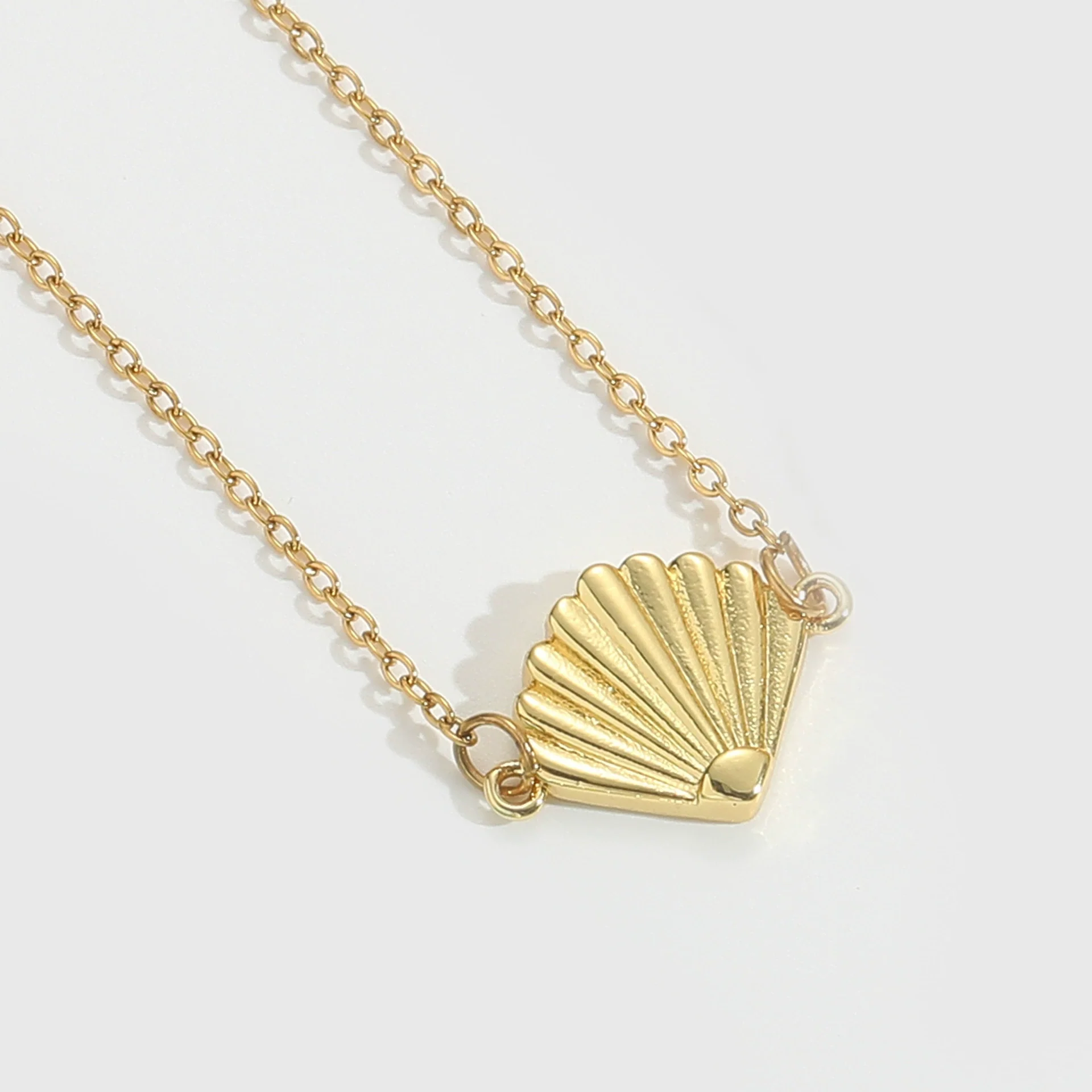 Pendant Clavicle Chain Necklace Copper Mixed Gemstone Setting Geometric Fish Flag Shape Electroplating - Image 6