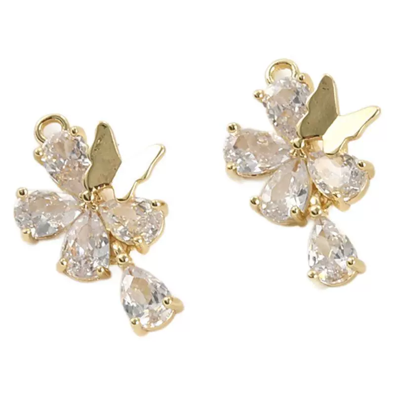 Pendant Jewelry Accessories Copper Electroplated Fairy Butterfly Flower Water Drop Zircon Hand Made - Image 5