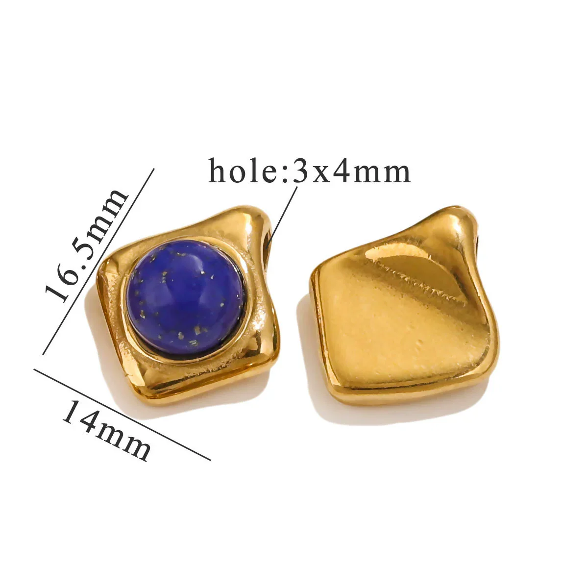 Pendant Natural Stone Diamond Stainless Steel 18K Gold Plated Electroplated Accessories - Image 10