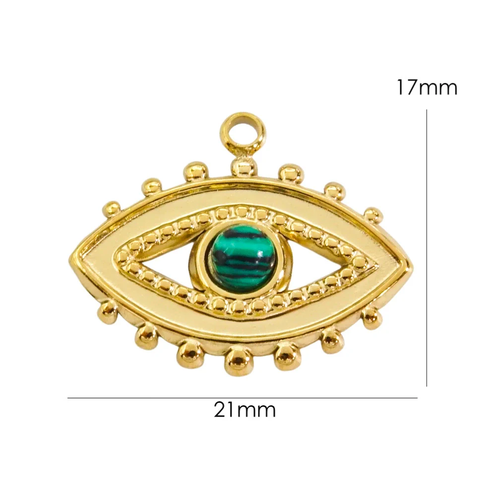 Pendant Natural Stone Stainless Steel Retro Devil Eye Geometry Vacuum In Furnace Electroplated - Image 7