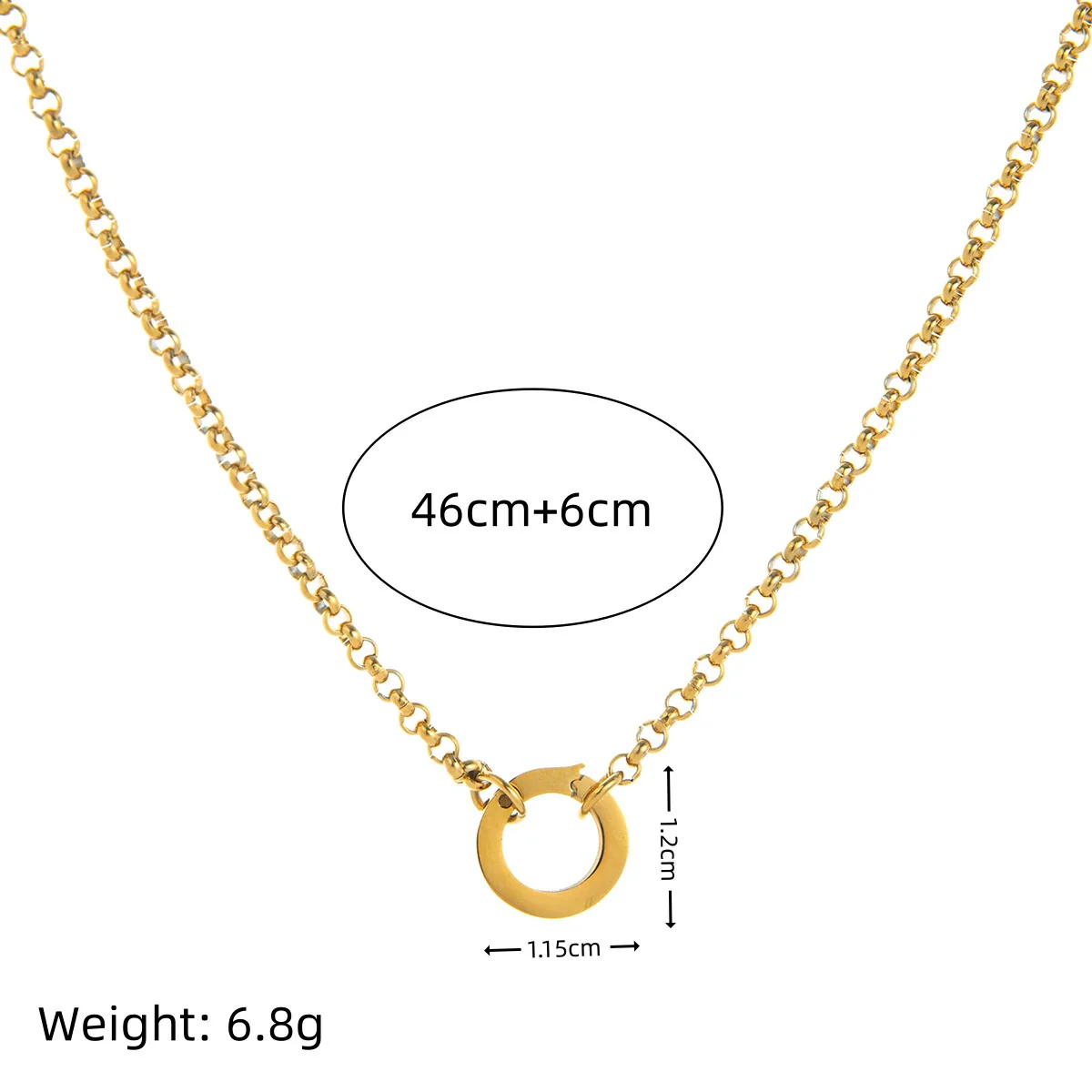 Pendant Necklace Accessories For Women Titanium Steel Geometric Mixed Gemstone Setting - Image 41
