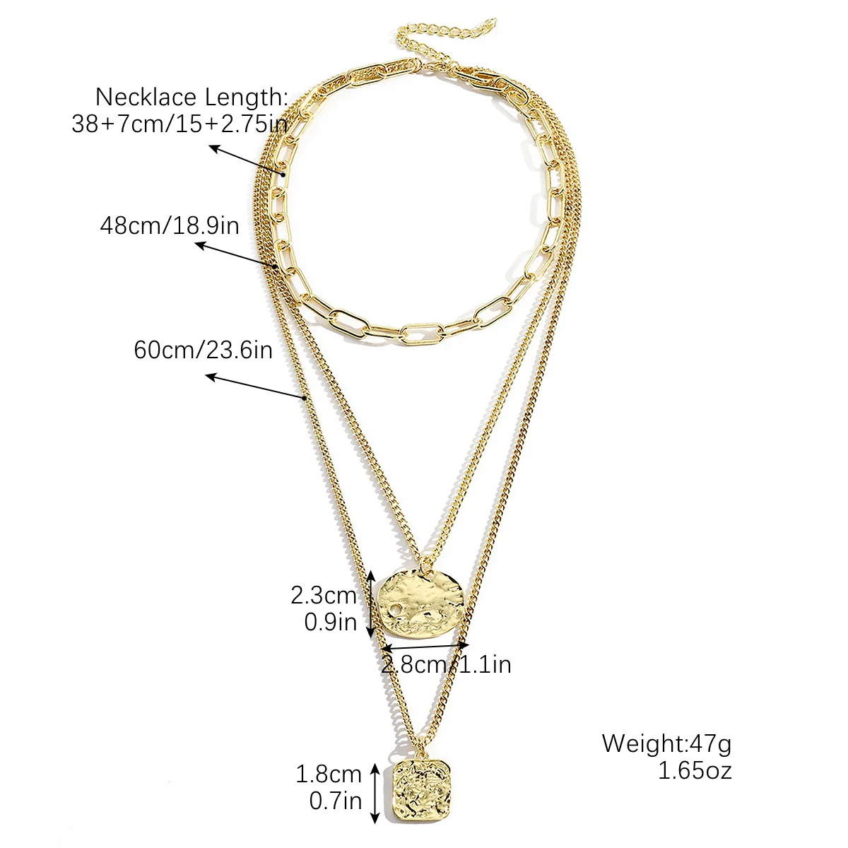 Pendant Necklace Alloy Ochain Heart Geometric Simple Punk Electroplating Lock Key Style For Women - Image 5