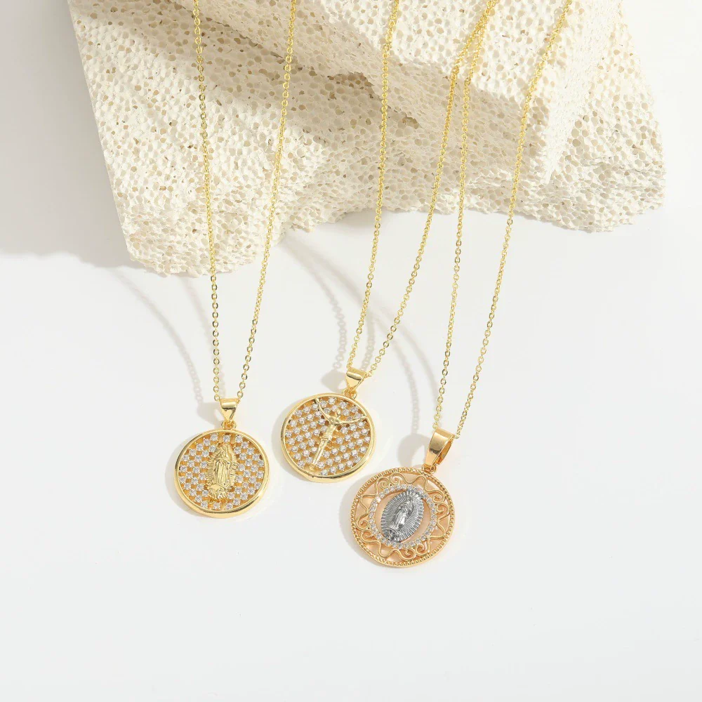 Pendant Necklace Copper Geometric Butterfly Zircon Retro Design Electroplating For Women - Image 3