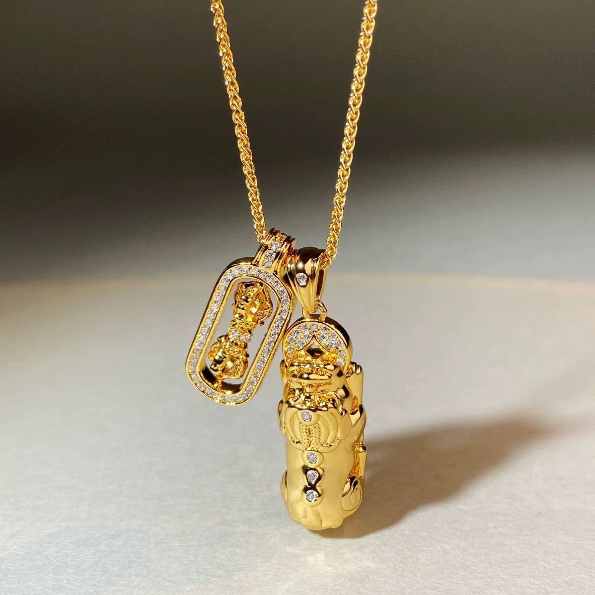 Pendant Necklace Copper Geometric Fashion Electroplated With Sand Gold Color