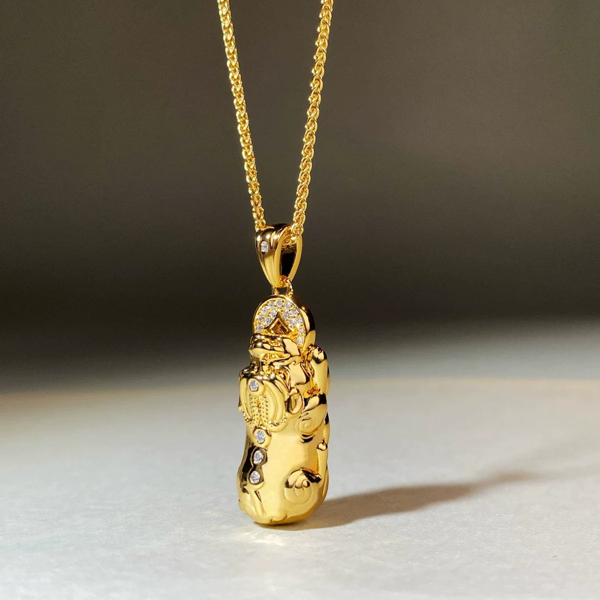 Pendant Necklace Copper Geometric Fashion Electroplated With Sand Gold Color - Image 3