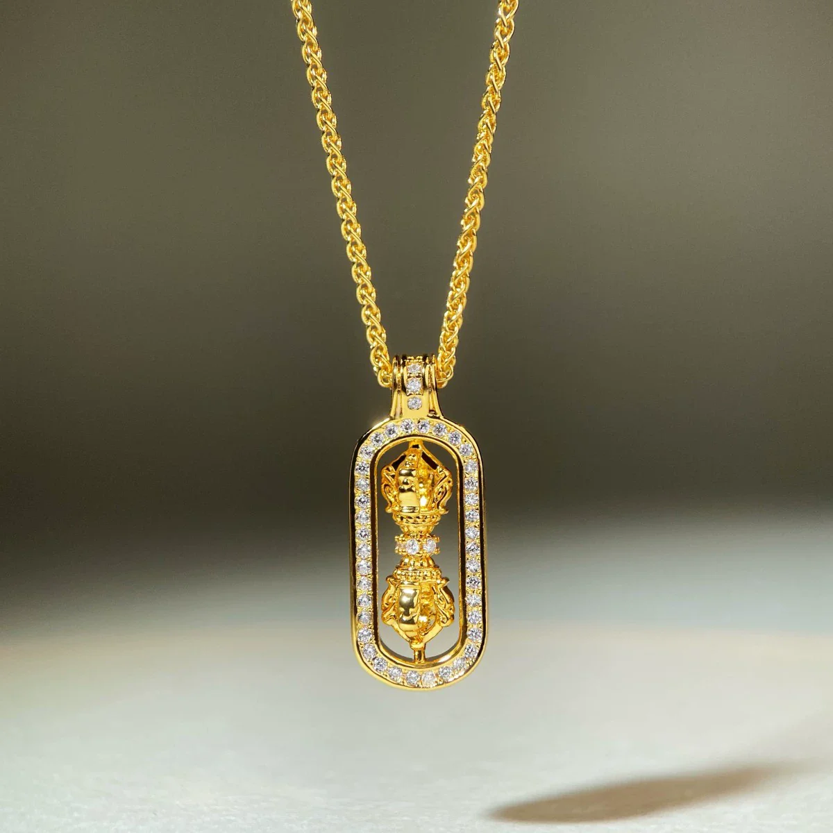 Pendant Necklace Copper Geometric Fashion Electroplated With Sand Gold Color - Image 5
