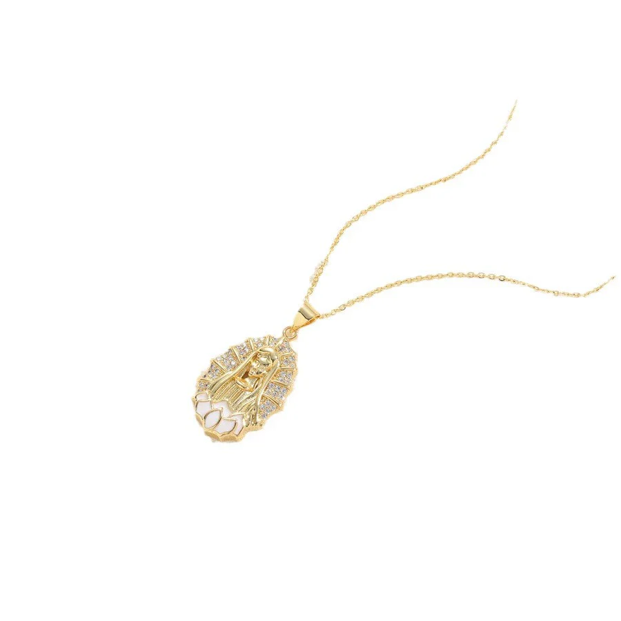 Pendant Necklace Copper Mixed Gem Inlay Devil's Eye Retro Electroplated Ochain For Women - Image 5
