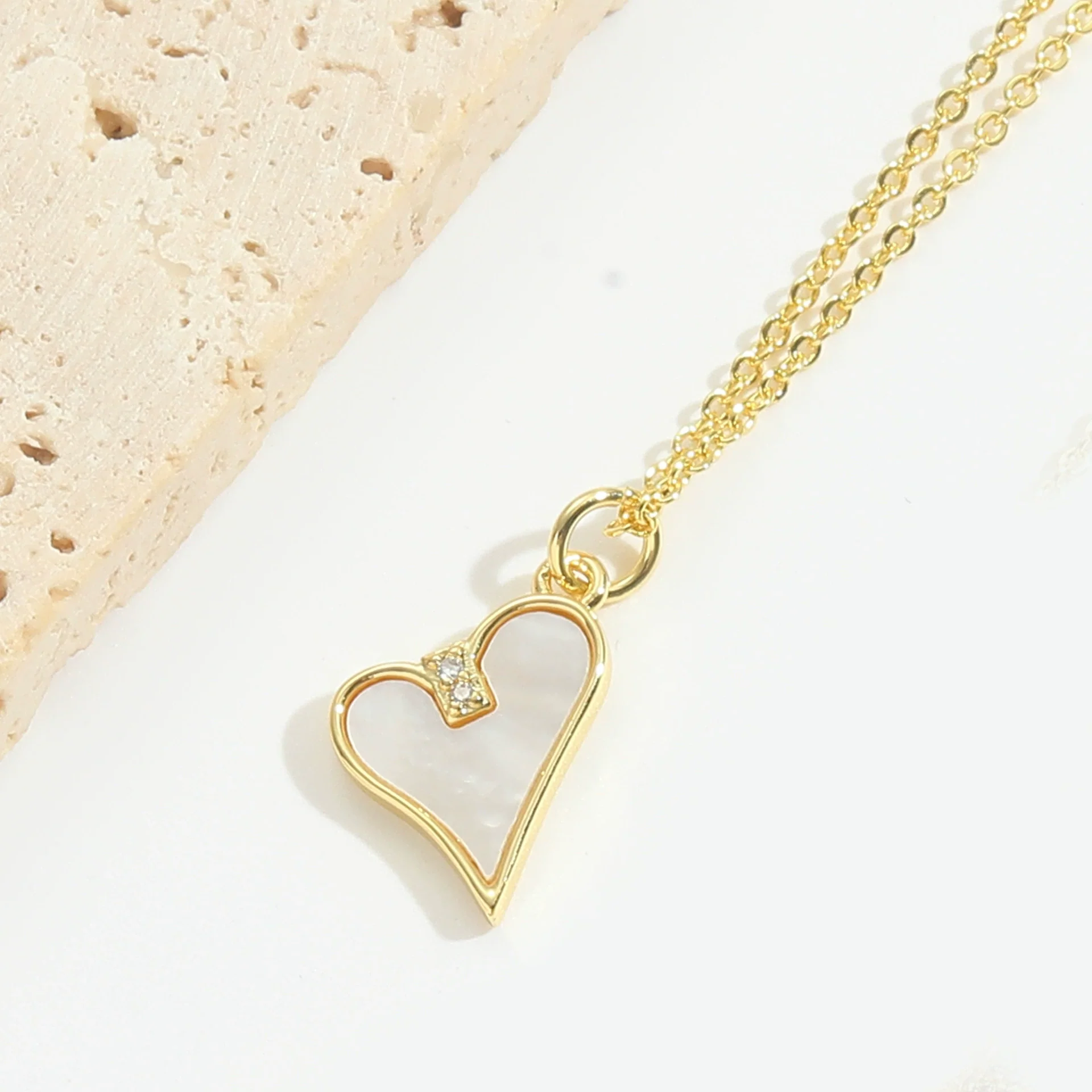 Pendant Necklace Copper Mixed Gemstone Setting Geometric Electroplating For Women - Image 6