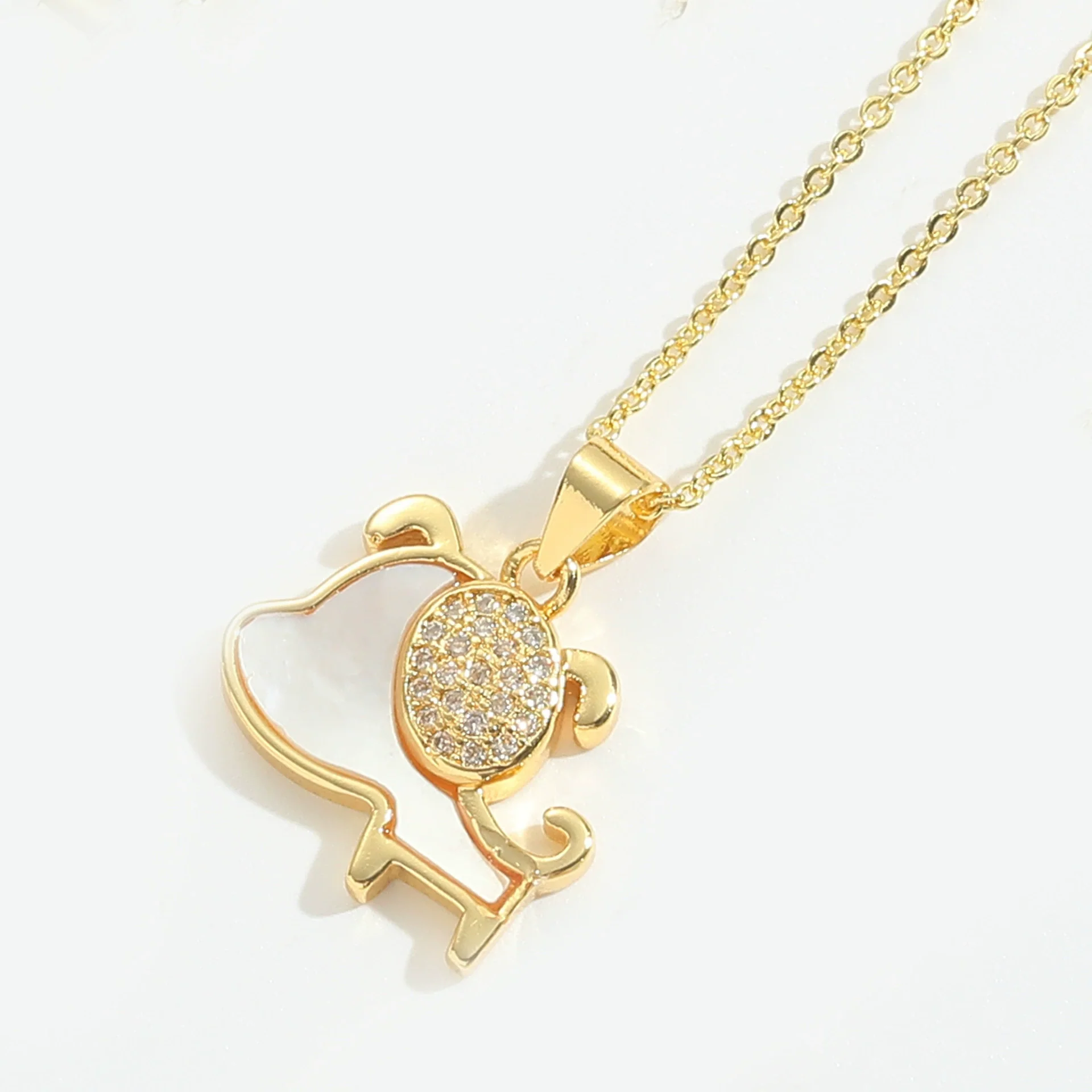 Pendant Necklace Copper Mixed Gemstone Setting Geometric Electroplating For Women - Image 7
