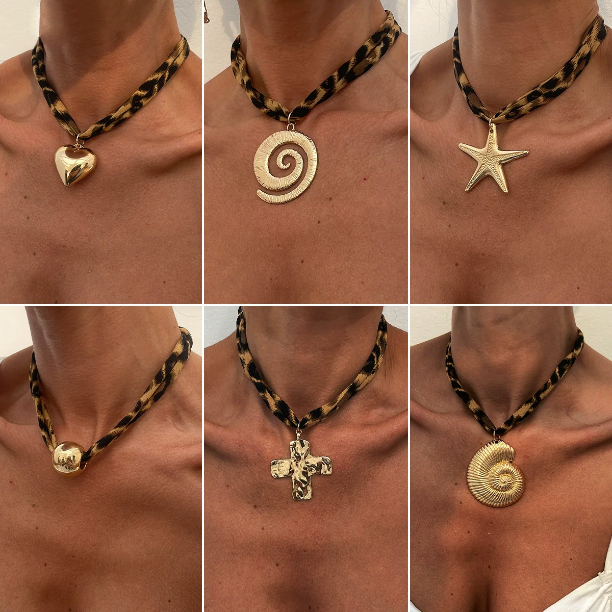 Pendant Necklace Cotton Alloy Heart Shape Flower Geometric Electroplating