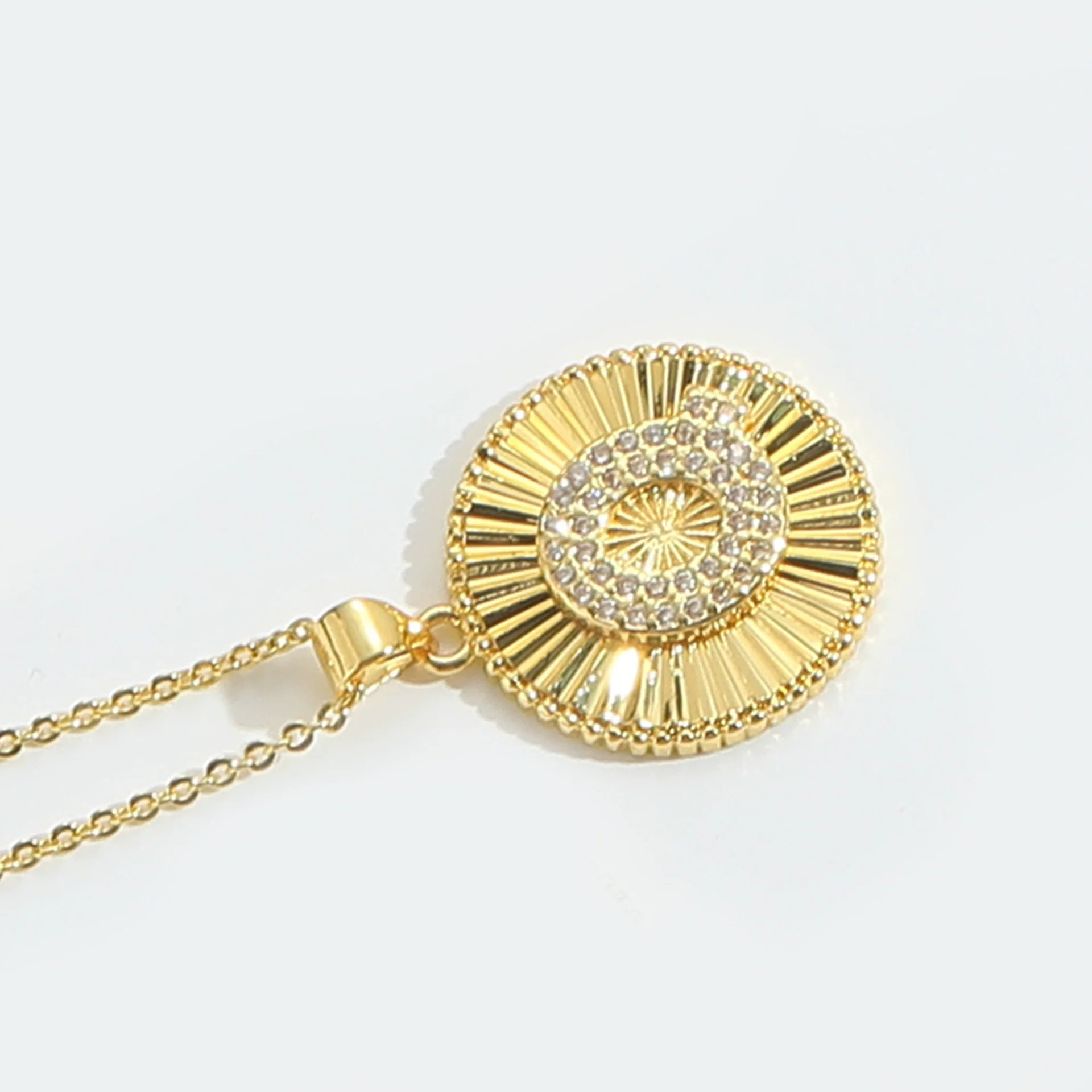 Pendant Necklace Disc Copper Mixed Gemstone Setting Electroplating Letters Numbers Text Style Unisex - Image 22