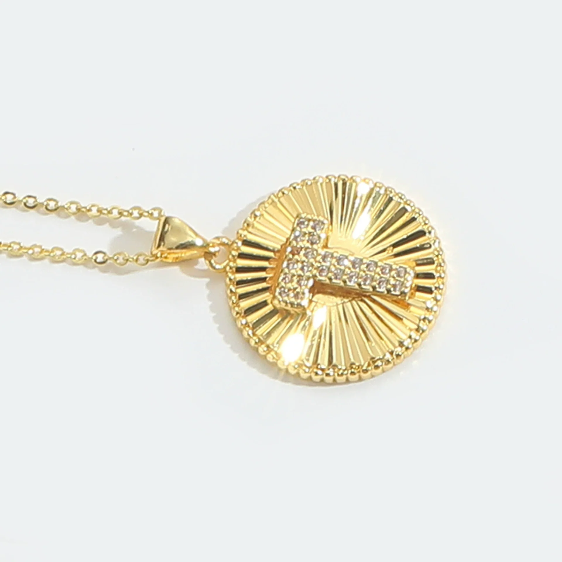 Pendant Necklace Disc Copper Mixed Gemstone Setting Electroplating Letters Numbers Text Style Unisex - Image 25