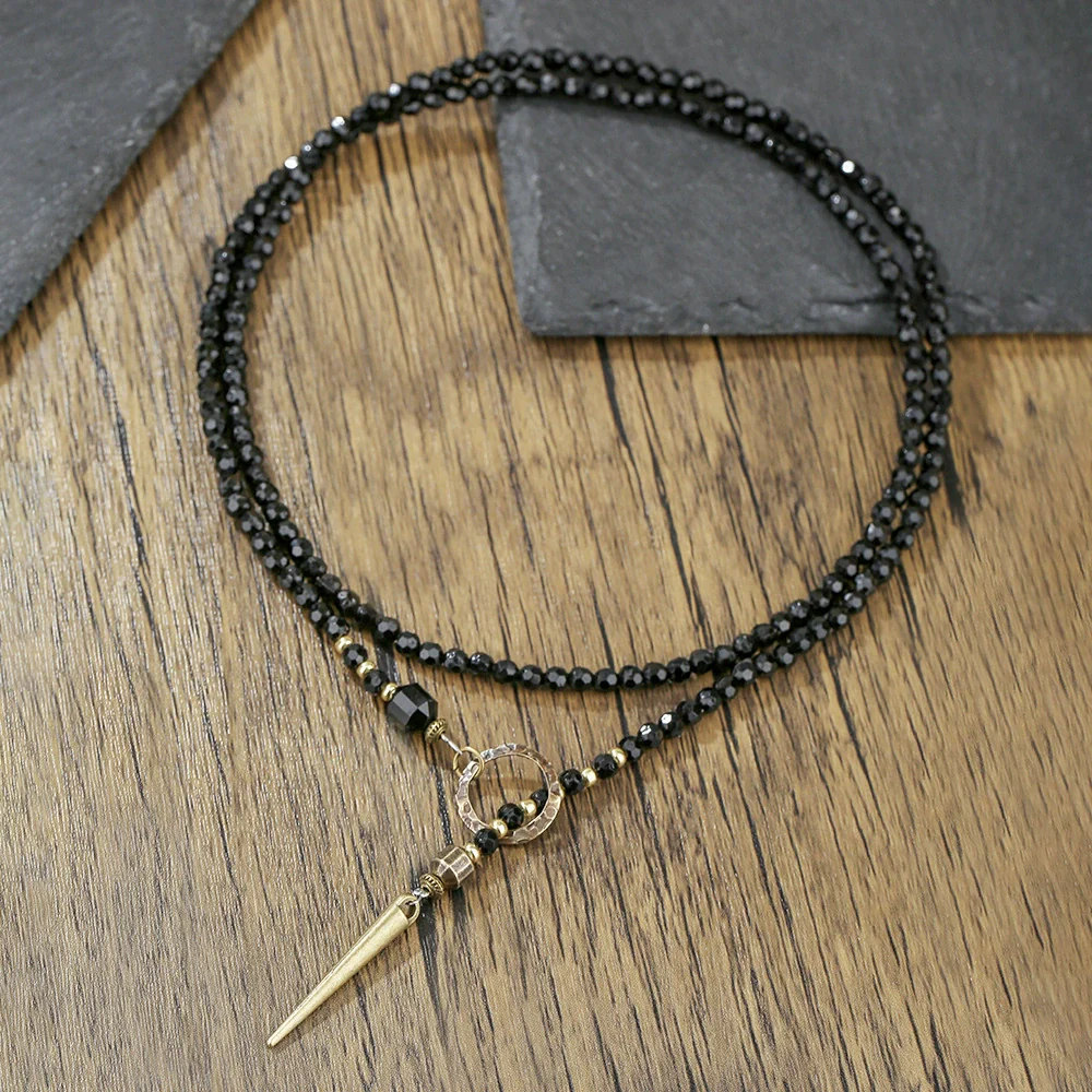 Pendant Necklace Gothic Rivet Acrylic Alloy Geometric Handmade Multistrand O Word Chain Unisex - Image 3