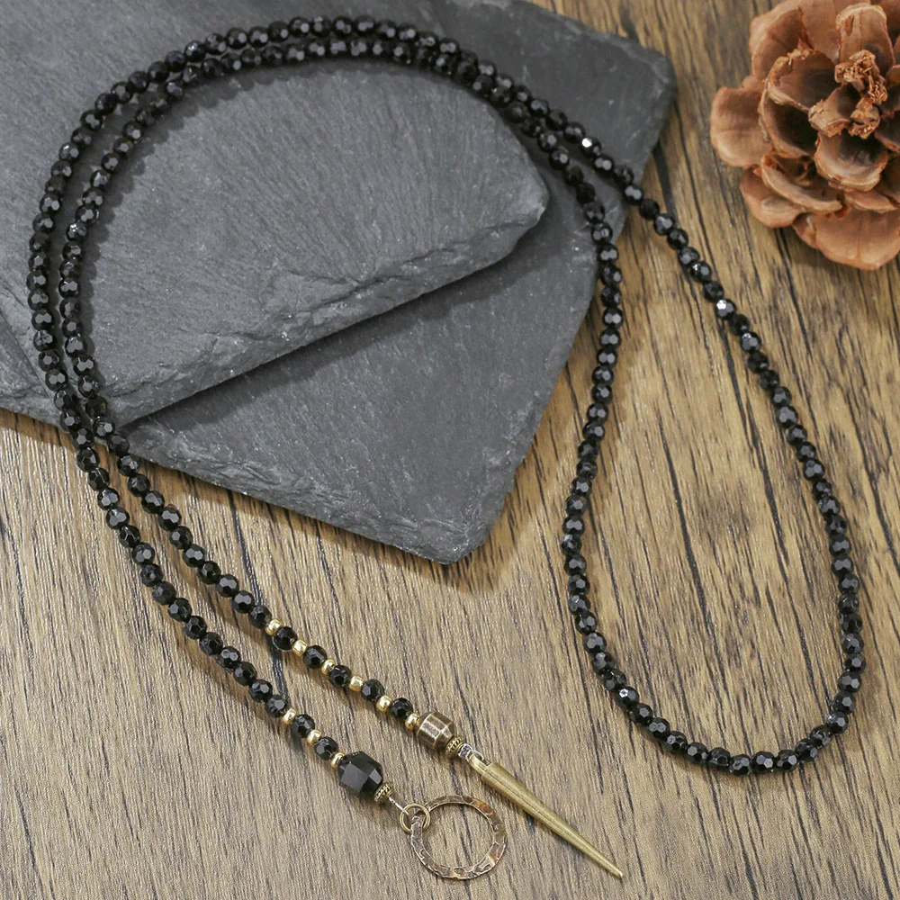 Pendant Necklace Gothic Rivet Acrylic Alloy Geometric Handmade Multistrand O Word Chain Unisex - Image 4