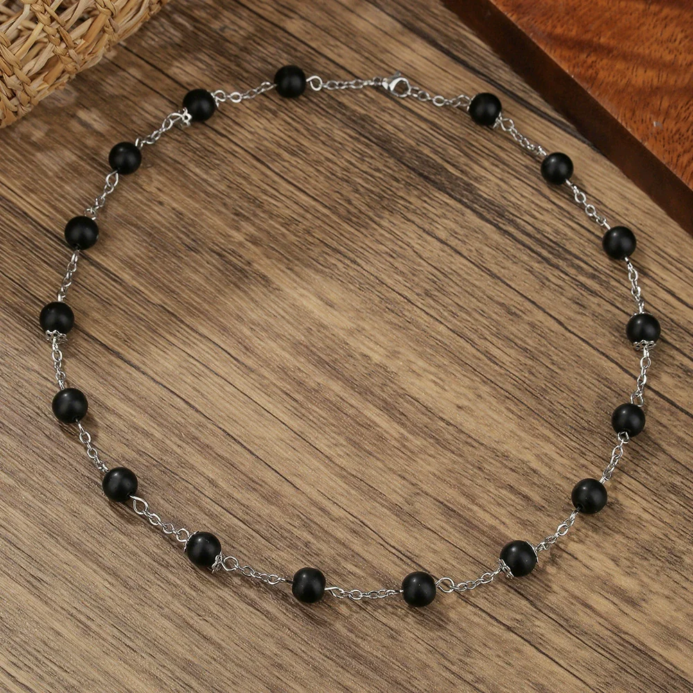Pendant Necklace Gothic Rivet Acrylic Alloy Geometric Handmade Multistrand O Word Chain Unisex - Image 6