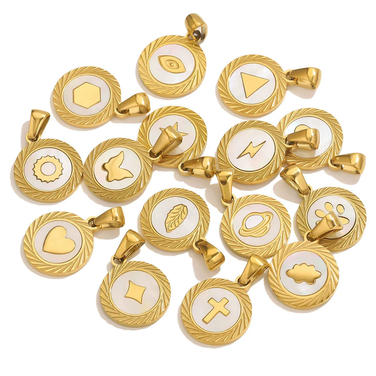 Pendant Necklace Stainless Steel Natural Shell Electroplating Jewelry Wholesale Accessories