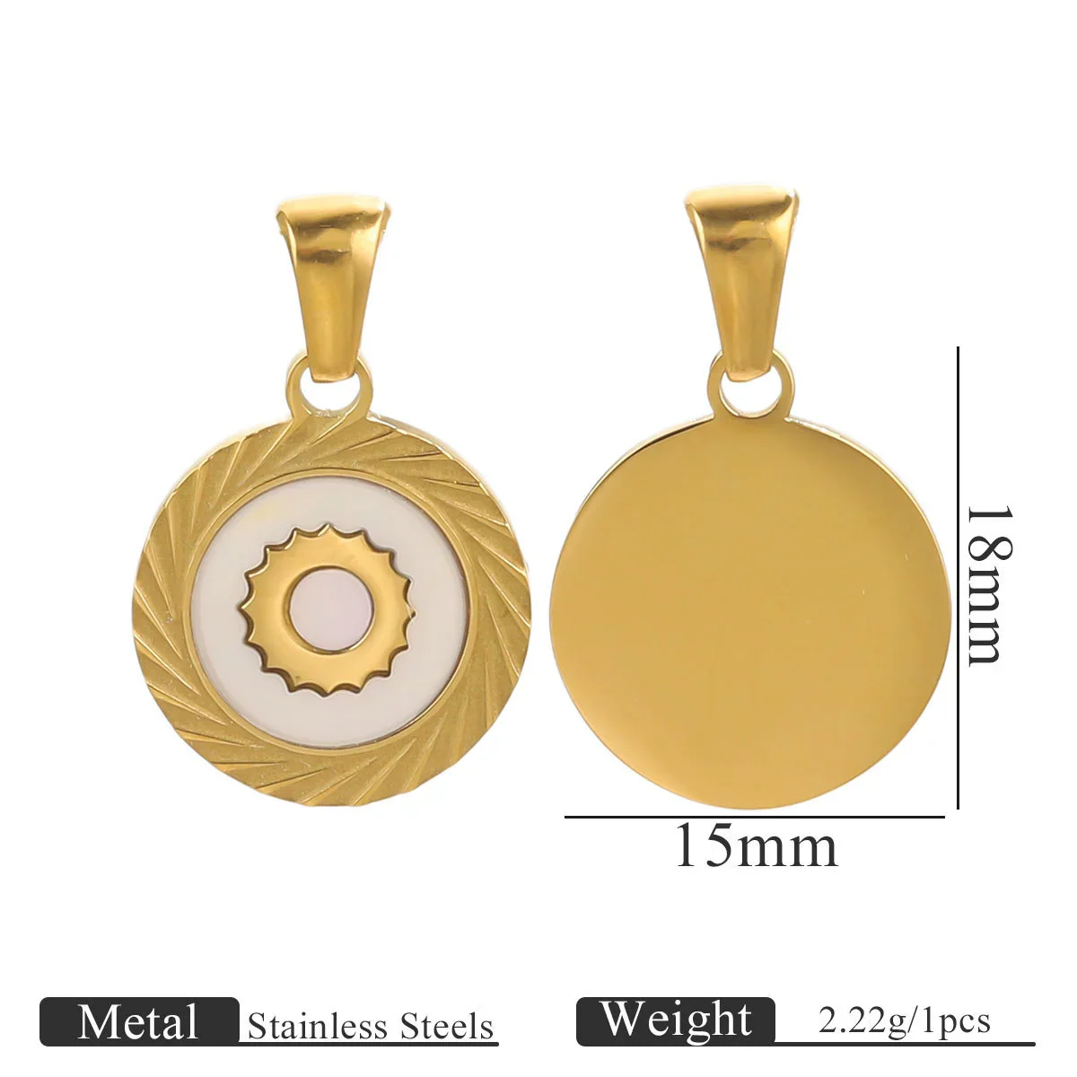Pendant Necklace Stainless Steel Natural Shell Electroplating Jewelry Wholesale Accessories - Image 17