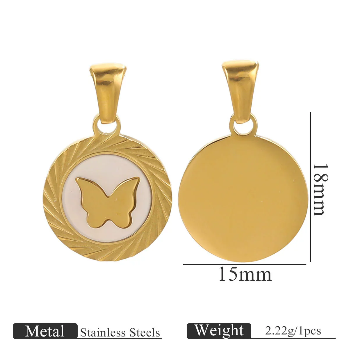 Pendant Necklace Stainless Steel Natural Shell Electroplating Jewelry Wholesale Accessories - Image 19