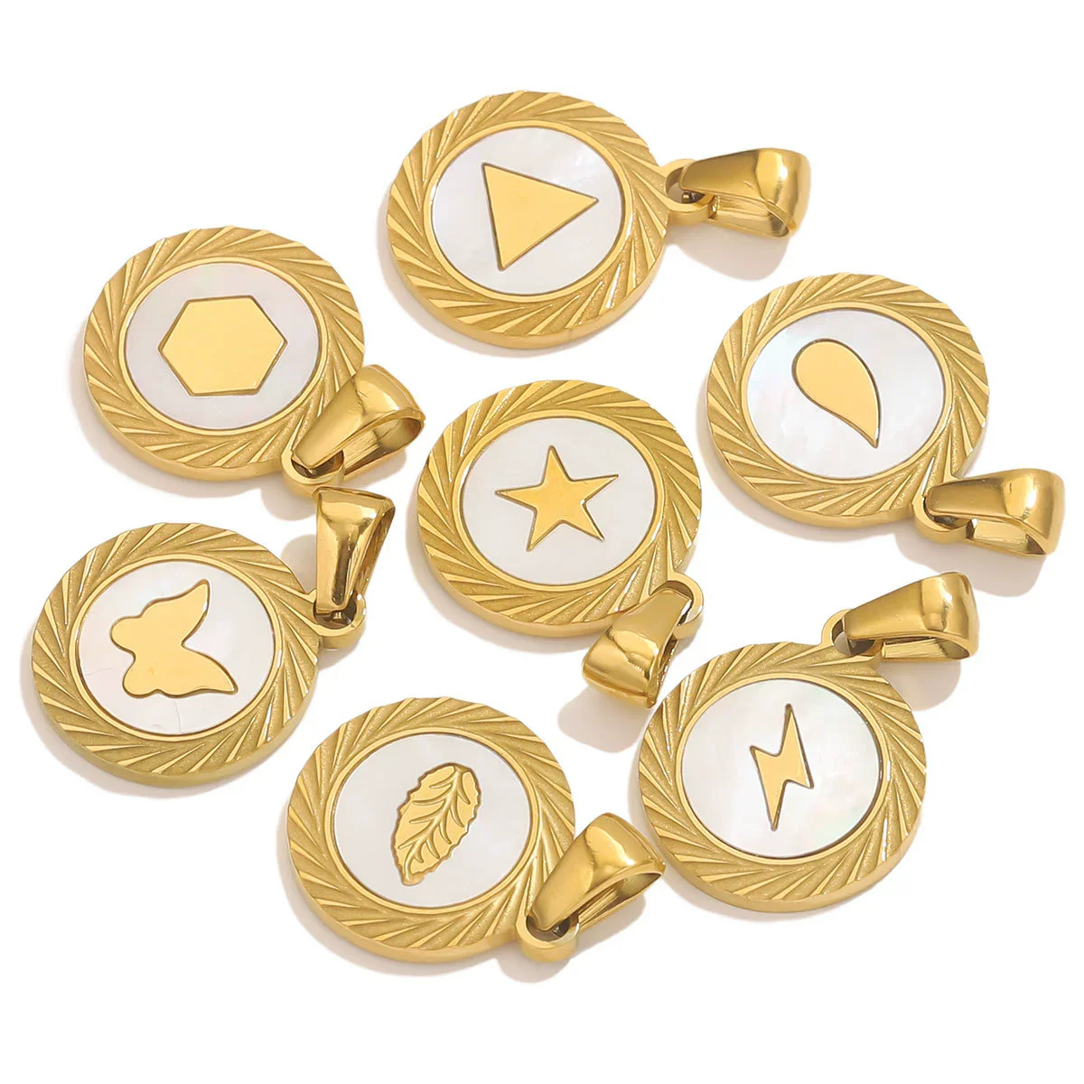 Pendant Necklace Stainless Steel Natural Shell Electroplating Jewelry Wholesale Accessories - Image 4