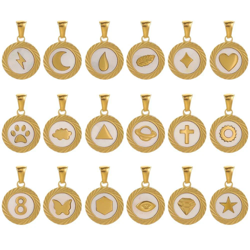 Pendant Necklace Stainless Steel Natural Shell Electroplating Jewelry Wholesale Accessories - Image 5