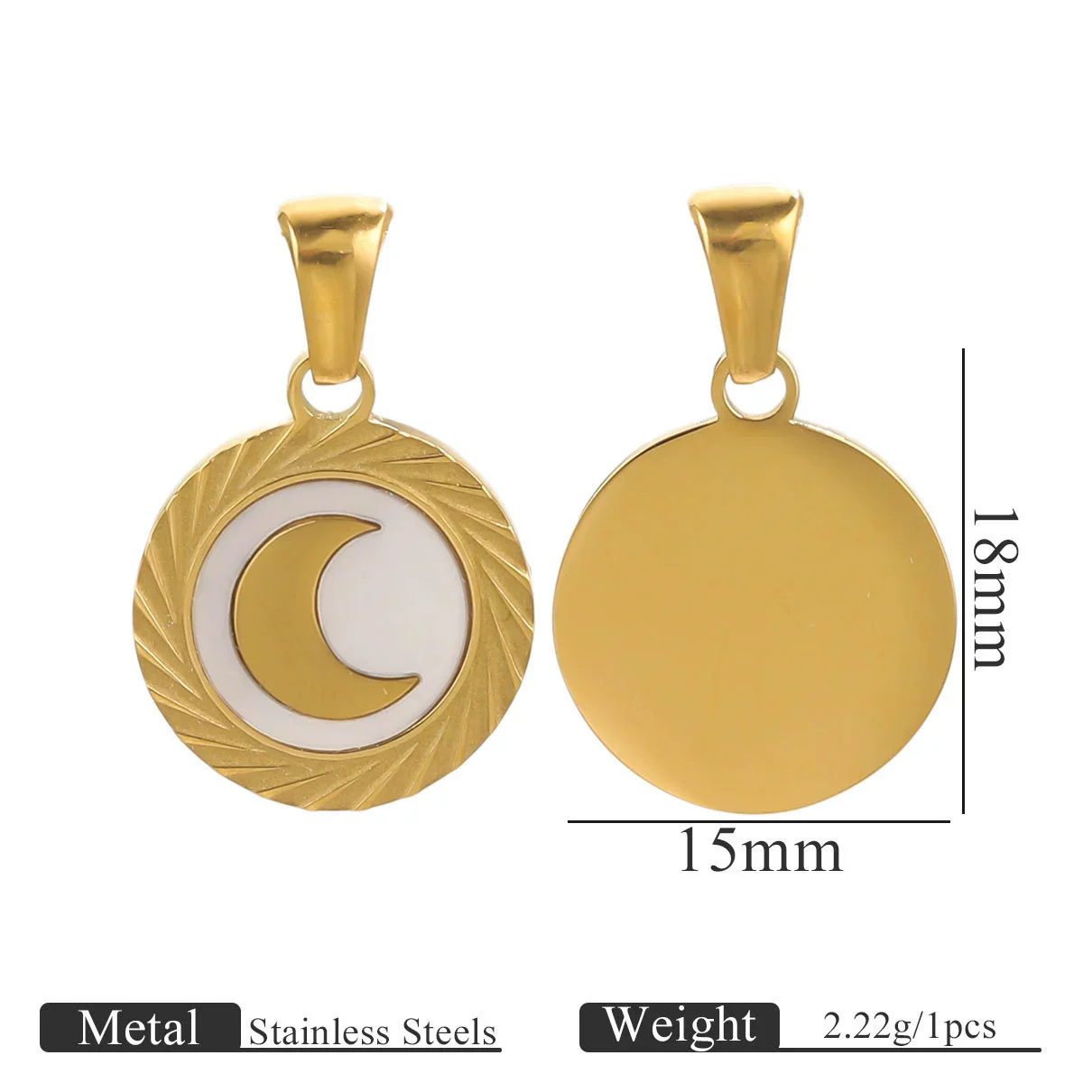 Pendant Necklace Stainless Steel Natural Shell Electroplating Jewelry Wholesale Accessories - Image 7