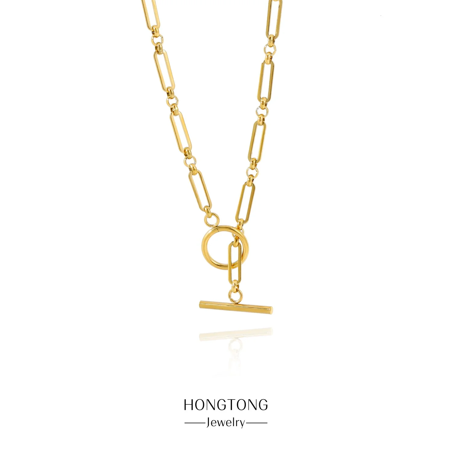 Pendant Necklace Stainless Steel Ochain Electroplating Small Steel Ball Buckle Design