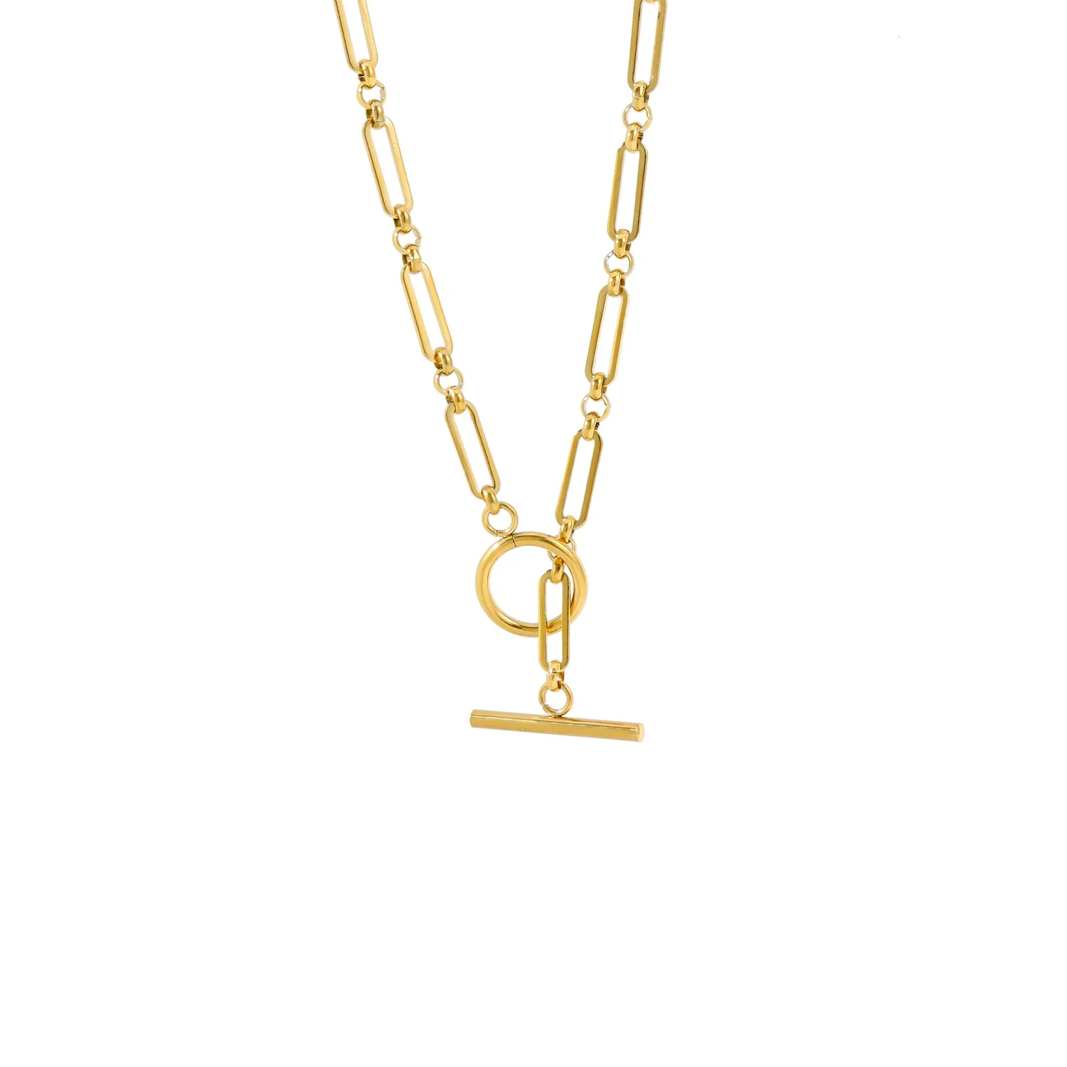 Pendant Necklace Stainless Steel Ochain Electroplating Small Steel Ball Buckle Design - Image 4