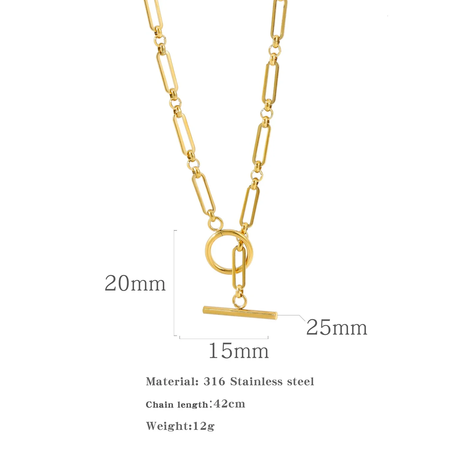 Pendant Necklace Stainless Steel Ochain Electroplating Small Steel Ball Buckle Design - Image 5