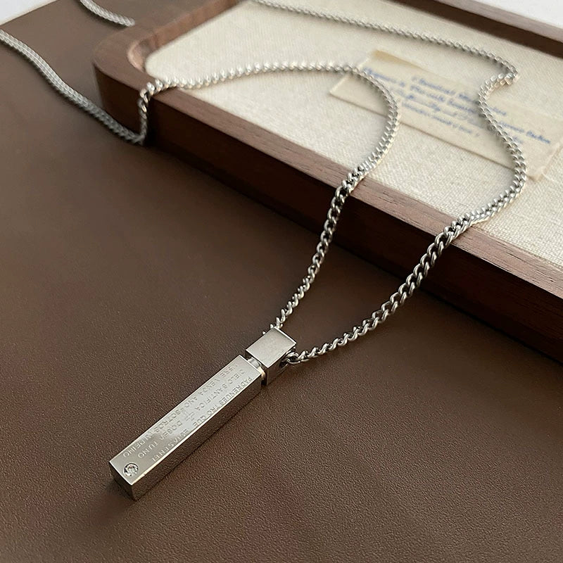 Pendant Necklace Titanium Steel Geometric Polished Unisex Hiphop Fashion Accessories - Image 2