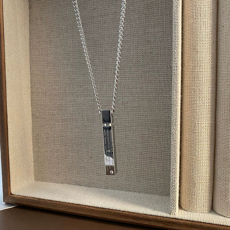 Pendant Necklace Titanium Steel Geometric Polished Unisex Hiphop Fashion Accessories - Image 4