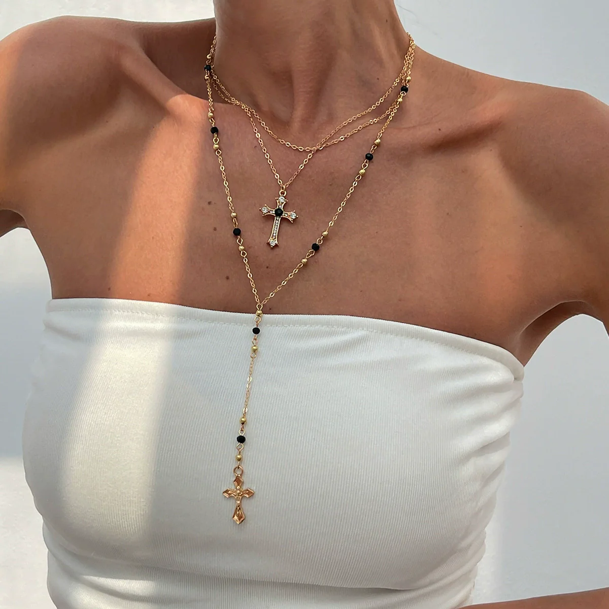 Pendant Necklace Women Hiphop Style Geometric Zinc Alloy Iron Electroplated - Image 9