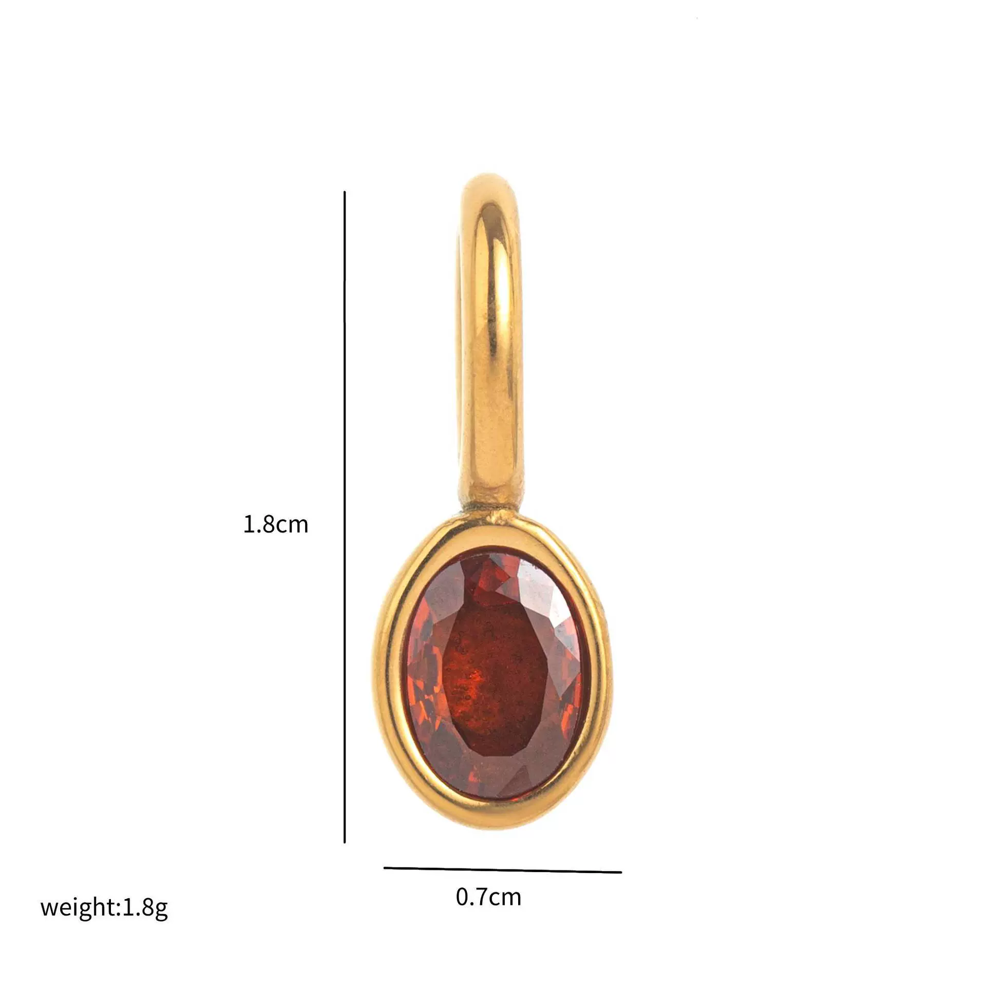 Pendant Necklace Women Stainless Steel Titanium Steel Mixed Gemstone Setting Geometric Style Set With Diamonds - Image 18