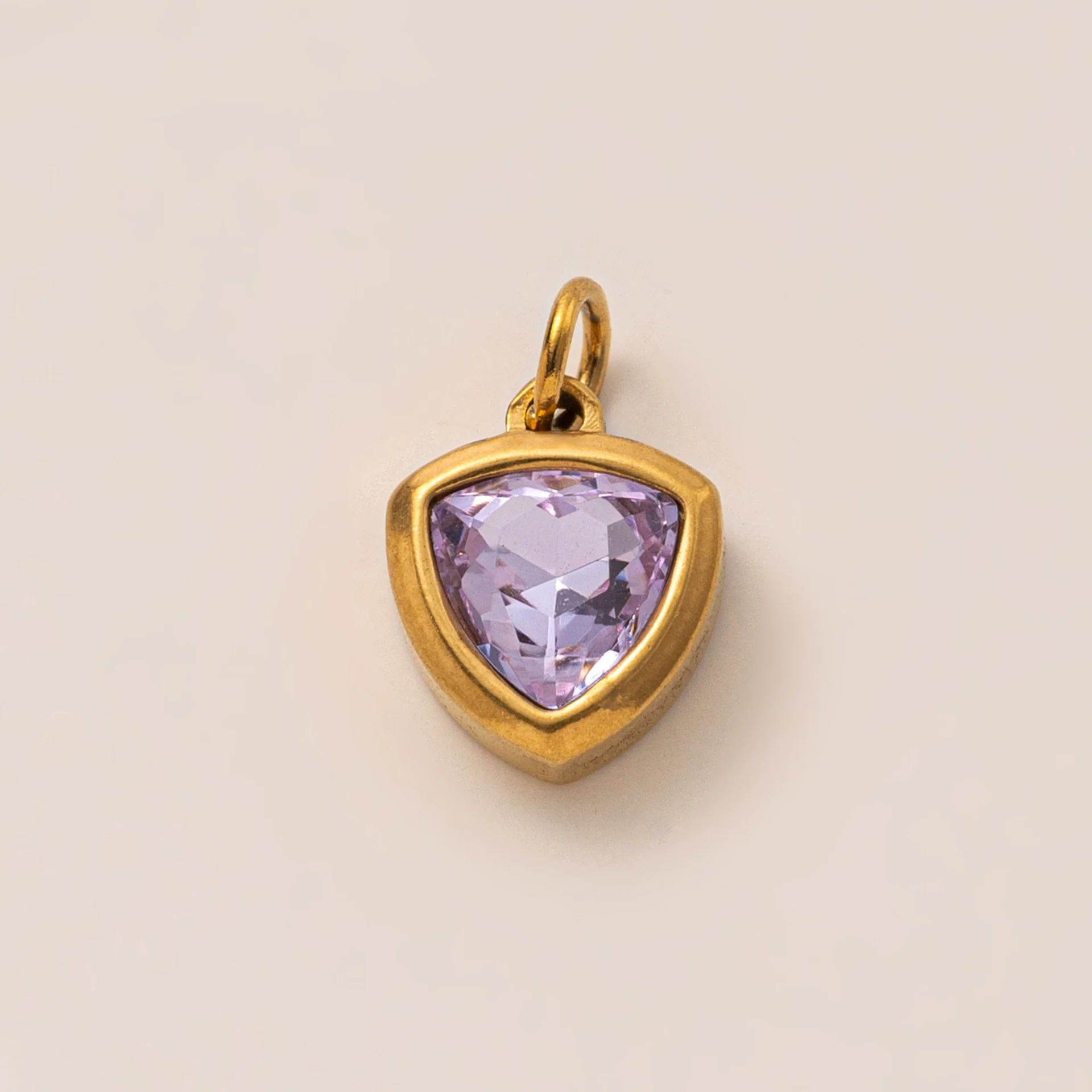 Pendant Necklace Women Stainless Steel Titanium Steel Mixed Gemstone Setting Geometric Style Set With Diamonds - Image 7