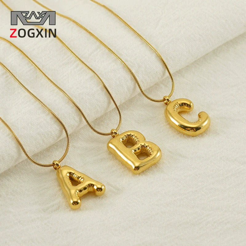Pendant Necklace Women 316L Stainless Steel 316L Stainless Steel Small Snake Chain With Letter Pattern Electroplated