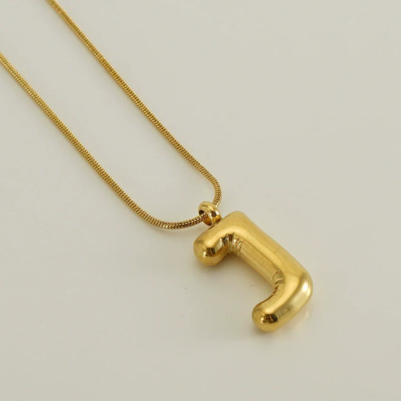 Pendant Necklace Women 316L Stainless Steel 316L Stainless Steel Small Snake Chain With Letter Pattern Electroplated - Image 15