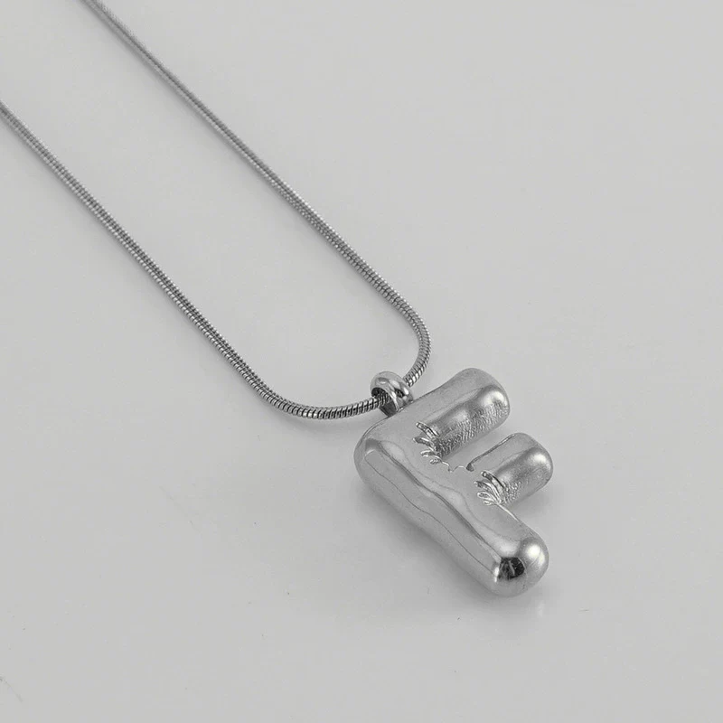 Pendant Necklace Women 316L Stainless Steel 316L Stainless Steel Small Snake Chain With Letter Pattern Electroplated - Image 37