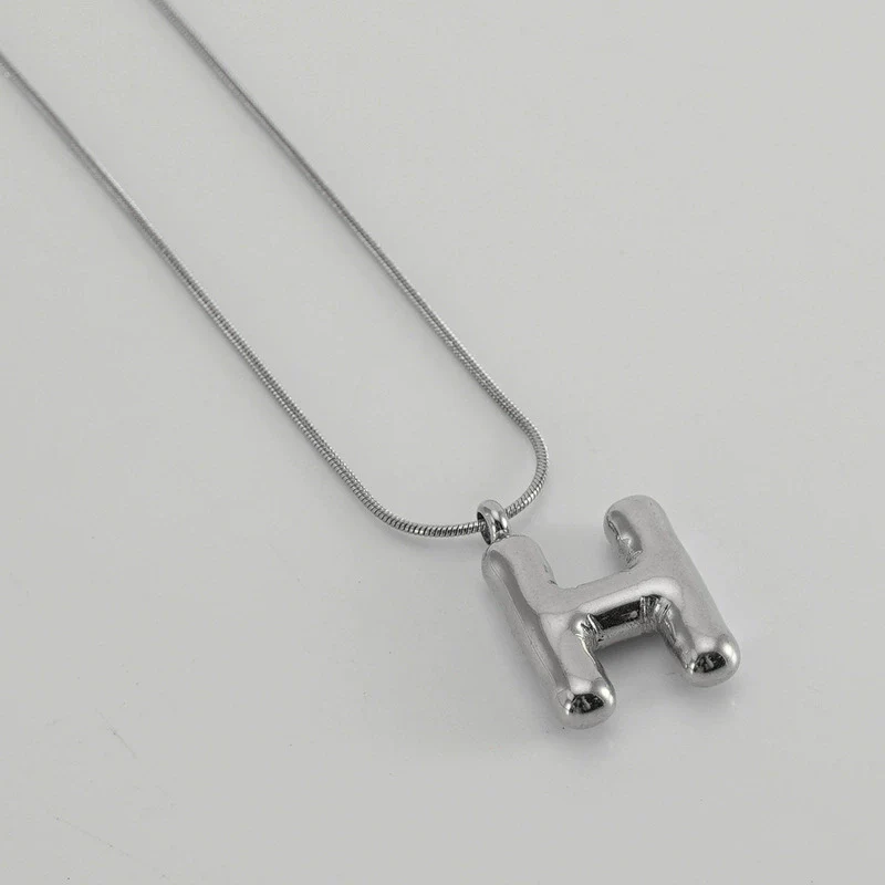 Pendant Necklace Women 316L Stainless Steel 316L Stainless Steel Small Snake Chain With Letter Pattern Electroplated - Image 39