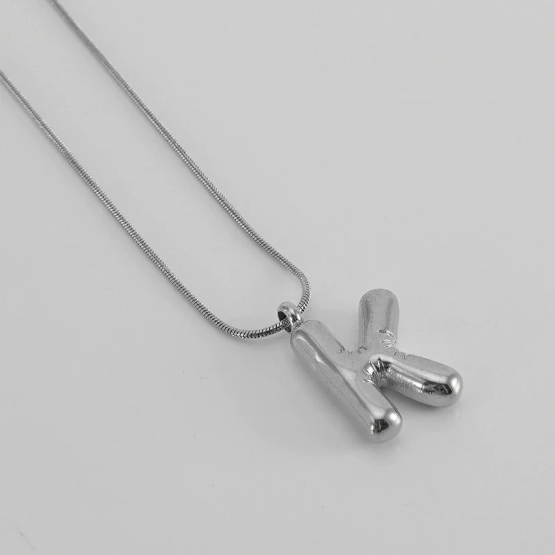 Pendant Necklace Women 316L Stainless Steel 316L Stainless Steel Small Snake Chain With Letter Pattern Electroplated - Image 42