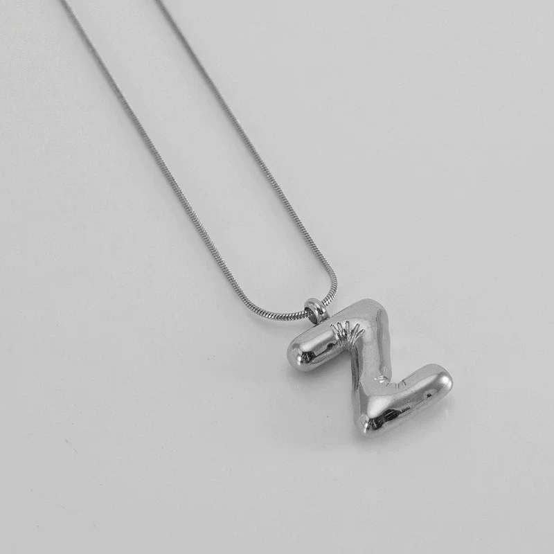 Pendant Necklace Women 316L Stainless Steel 316L Stainless Steel Small Snake Chain With Letter Pattern Electroplated - Image 57