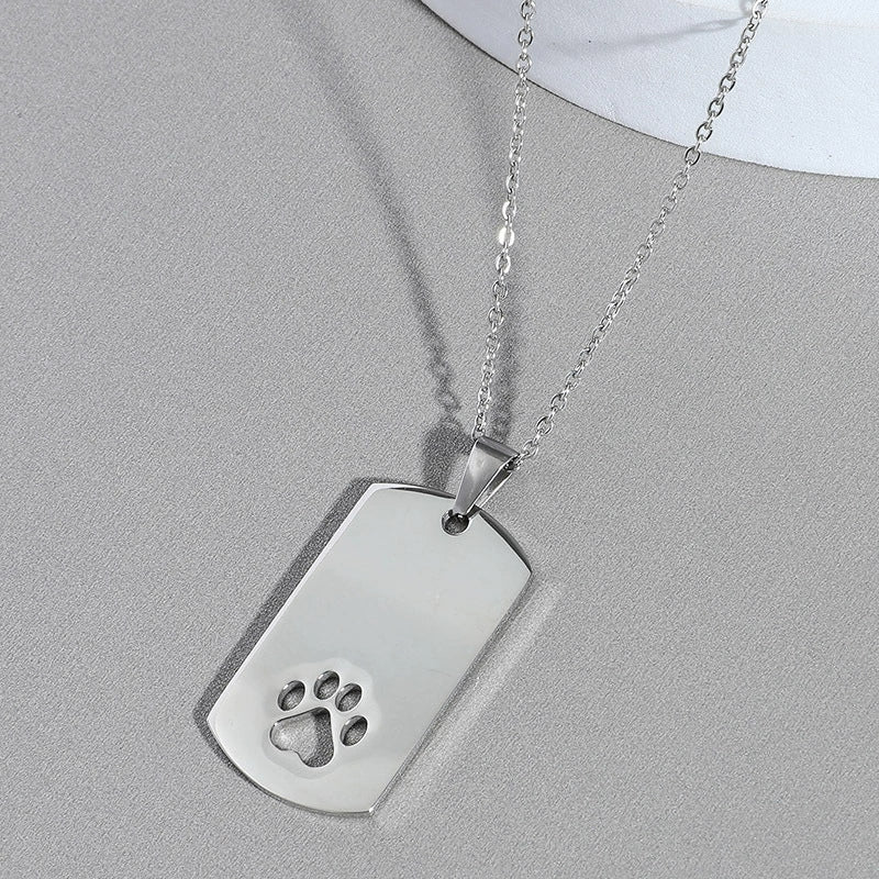 Pendant Stainless Steel Animals Zodiac Hollow Cat Claw Ochain Electroplating Men's - Image 2