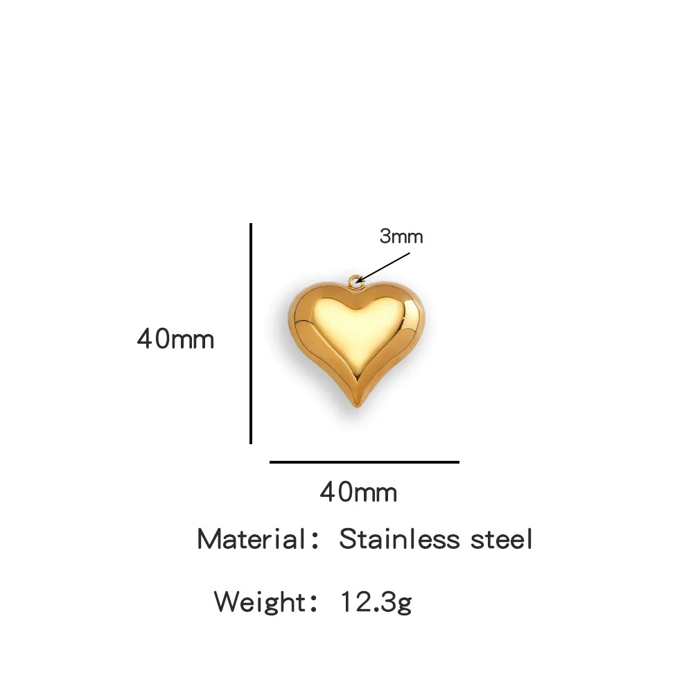 Pendant Stainless Steel Polished Heart Shape Electroplated - Image 12
