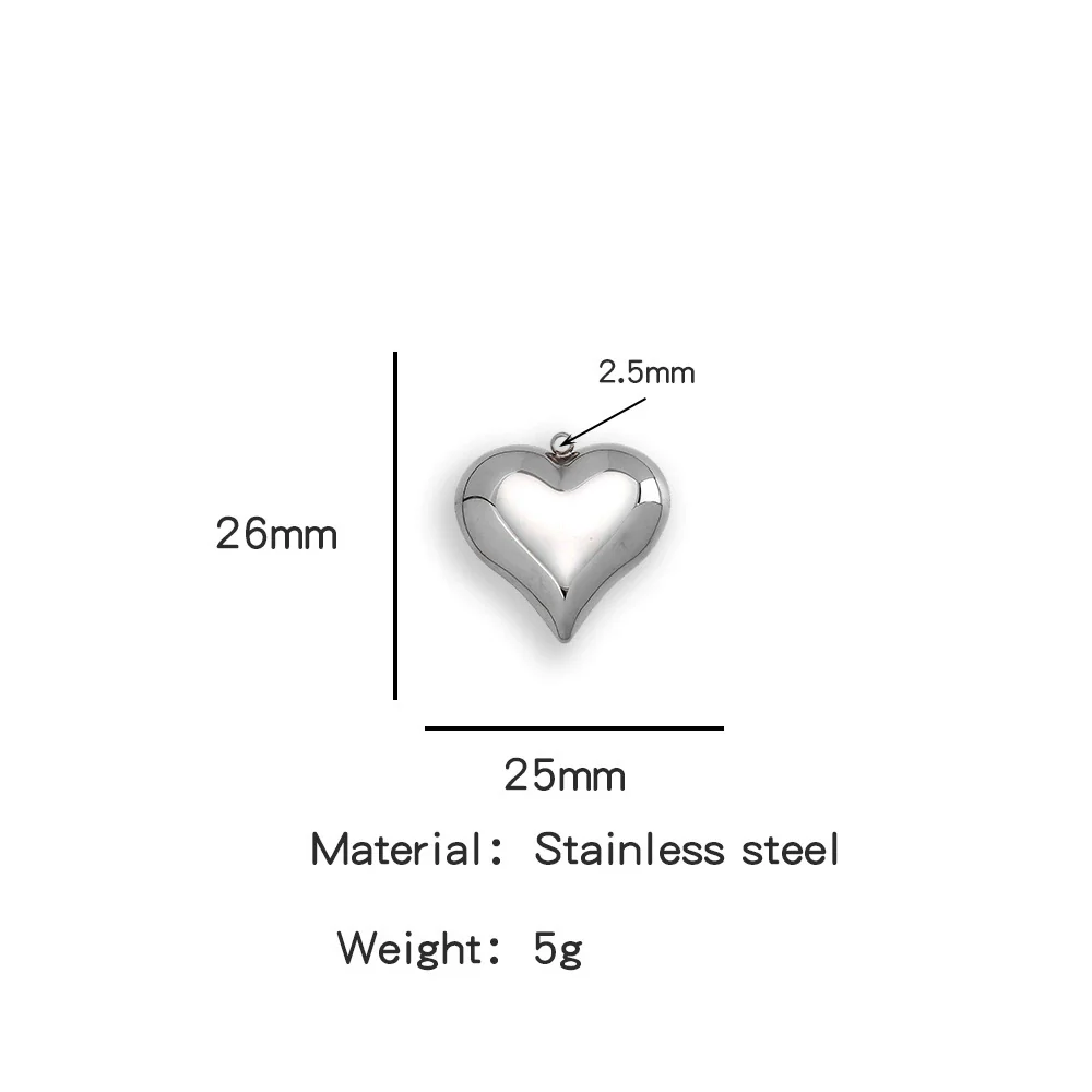 Pendant Stainless Steel Polished Heart Shape Electroplated - Image 17