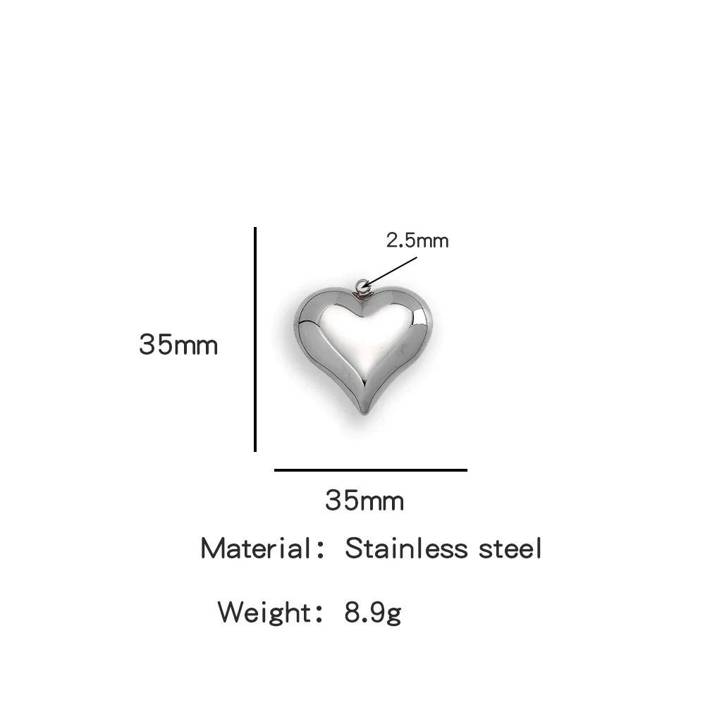 Pendant Stainless Steel Polished Heart Shape Electroplated - Image 19