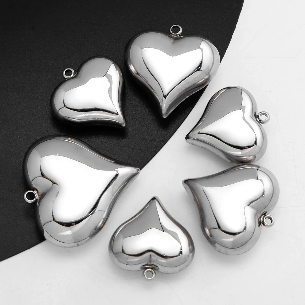 Pendant Stainless Steel Polished Heart Shape Electroplated - Image 2