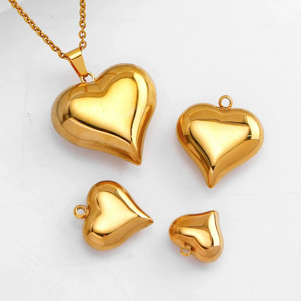 Pendant Stainless Steel Polished Heart Shape Electroplated - Image 4