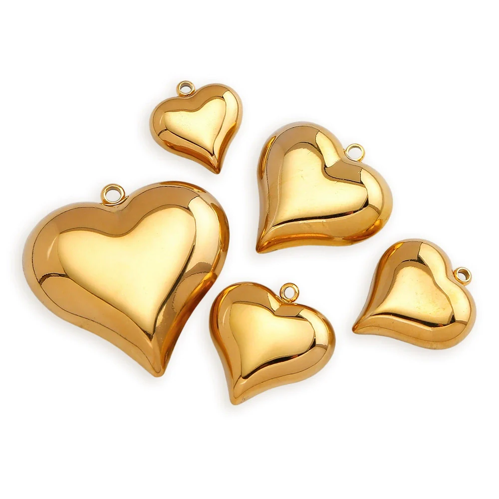 Pendant Stainless Steel Polished Heart Shape Electroplated - Image 5